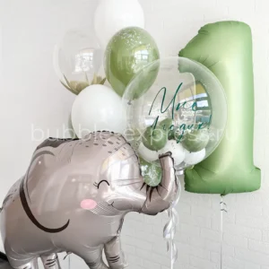Композиция с deco Bubble, слоником и цифрой "Оливка"